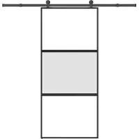 vidaXL Schiebetür mit Beschlag 90x205 cm Hartglas & Aluminium