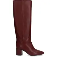 Manfield Bordeauxrote Lederstiefel mit Absatz | Größe 42