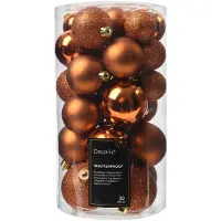 Décoris Weihnachtskugel Kunststoff d6 cm m.cdr 30Stück (oranje)