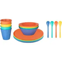 Koziol Geschirr-Set "NORA SET LOLLIPOP", (Set, 16 tlg., 4x Teller, 4x Schale, 4x Becher, 4x Löffel), 100% recycelbar, 100% made in Germany, 100% melaminfrei