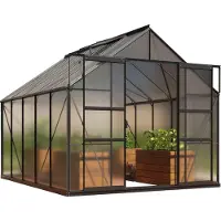 Vitavia Gewächshaus "Mars 8300", schwarz, B:257cm H:231,8cm T:321cm, Gewächshäuser, Gewächshaus, Alu-Profile, 4 mm Hohlkammerplatten
