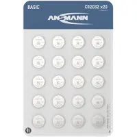 Ansmann CR2032 Knopfzellen, 20 Stück Lithium Batterien 3V