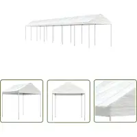 The Living Store Pavillon mit Dach Weiß 15,61x2,28x2,69 m Polyethylen