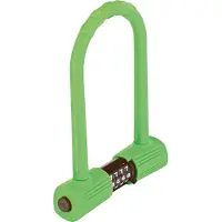Prophete Fahrrad Silikon Bügelschloss GRÜN 4-Zahlen Innenmaß:100x195mm Bügelstärke 16mm