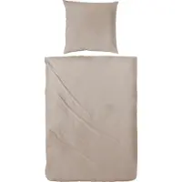 H.G. Hahn-Haustextilien Luxus-Satin Bettwäsche uni Farbe taupe Größe 200x200 cm