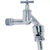 Kirchhoff MS Auslaufventil Knebelgriff, Chrom matt, 1/2AG x 3/4AG x 1/2T, Rohrbelüf., Rückflu.verh.