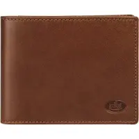 Piké Herren Geldbörse aus braunem Leder, 9x12x2 cm, RFID-Schutz, 2-fach klappbar