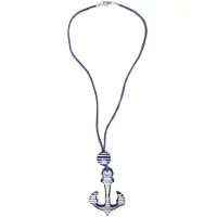 Collezione alessandro Lange Kette "Merle" mit Ankeranhänger und Rindslederband