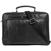Sansibar Aktentasche "Herren, Damen echt Leder", Damen, Gr. B/H/T: 39cm x 28cm x 5cm onesize, schwarz, Leder, leicht glänzend, unifarben, Taschen Aktentasche, echt Leder