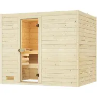 Weka Sauna "Massivholzsauna VALIDA 4" Blockbohlen, moderne Ganzglastür