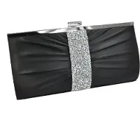 Steuer Modeschmuck Abendtasche Satin-Optik mit Strassbesatz