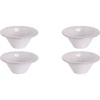 Palmer 4 x Ecogres Plano Schalen 0,60 Liter, Steinzeug, Ø 18 cm, für ein 4 Personen Gedeck, spülmaschinenfest, weiß wasch Optik