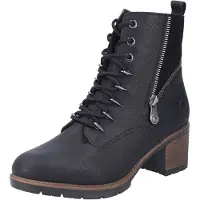 Rieker Damen Schnürstiefeletten Schwarz Synthetik Größe: 40