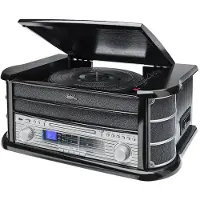 Dual Nostalgie-Stereo-Musikcenter NR 4, UKW-Radio, USB, CD-Player, Kassettenlaufwerk, schwarz