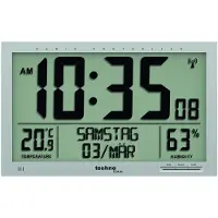 Technoline WS8013, Wand, Funkgesteuerte Uhr, Rechteck, LCD, Akku, AA Mignon LR06