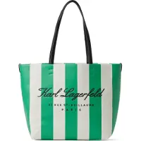 Karl Lagerfeld Shopper Hotel Karl Beach Stripe Tote Bag Natural / Deep Mint
