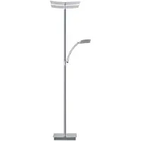 HELL Andy 60556 LED-Deckenfluter mit Leselicht-Nickel matt/Chrom