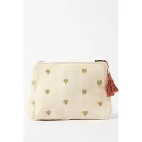 Sissy-Boy Kosmetiktasche Mit Goldener Herzstickerei - Creme