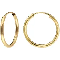 Trendor 15174 Damen-Ohrringe Gold 333 / 8K Creolen Breite 2 mm Ø 20 mm