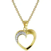 Trendor 51838 Herz mit Zirkonia Gold 585 Anhänger mit goldplattierter Kette