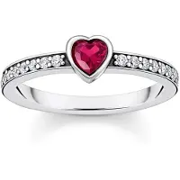 Thomas Sabo TR2448-640-10 Damenring Silber mit rotem Herz