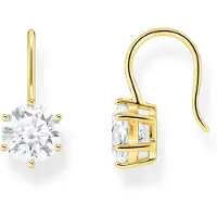 Thomas Sabo H2287-414-14 Damen-Ohrhänger mit großen weißen Zirkonia vergoldet