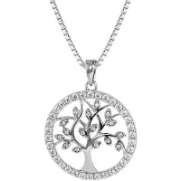 Trendor 08544 Lebensbaum Anhänger mit Venezianer Kette 925 Silber