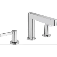 Hansgrohe Finoris 3-Loch Waschtischarmatur 110 mit Push-Open Ablaufgarnitur, Ausladung 169mm, 76033000, Farbe: Chrom