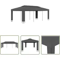 The Living Store Pavillon mit Doppeldach 3 x 6 m Anthrazit