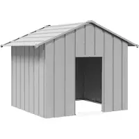 vidaXL Hundehütte mit Dach 131x101x102 cm Verzinkter Stahl