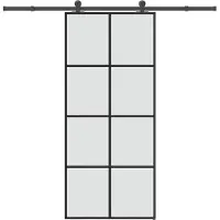 vidaXL Schiebetür mit Beschlag 90x205 cm ESG-Glas & Aluminium