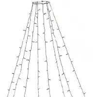 Konstsmide LED Baummantel mit Ring Ø 11, 8 Stränge à 30 bernsteinfarbene Dioden, gefrostet, vormontiert, 8h Timer, schwarz,24V, Aussen (IP44) , schwarzes Kabel - 6394-820