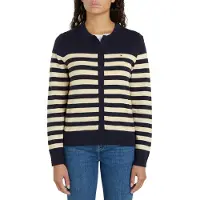 Tommy Hilfiger für Damen. WW0WW42370 Strickcardigan mit Rundhalsausschnitt navy (XL), Lässig, Baumwolle, Marine