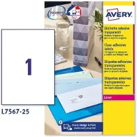 Avery L7567-25 Druckeretikett Transparent