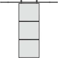 vidaXL Schiebetür mit Beschlag 76x205 cm Hartglas & Aluminium