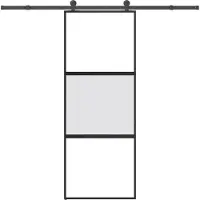 vidaXL Schiebetür mit Beschlag 76x205 cm Hartglas & Aluminium