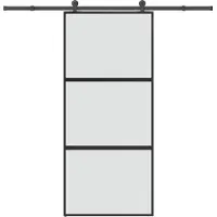 vidaXL Schiebetür mit Beschlag 90x205 cm Hartglas & Aluminium
