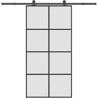 vidaXL Schiebetür mit Beschlag 102,5x205 cm ESG-Glas & Aluminium