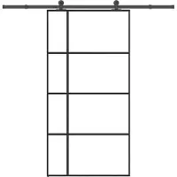 vidaXL Schiebetür mit Beschlag 102,5x205 cm ESG-Glas & Aluminium