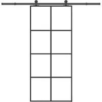 vidaXL Schiebetür mit Beschlag 90x205 cm ESG-Glas & Aluminium