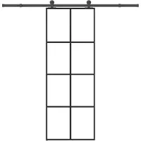 vidaXL Schiebetür mit Beschlag 76x205 cm ESG-Glas & Aluminium