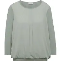 Goldner Chiffon-Shirt mit 3/4-Arm, Rundhals in baummoos | Gr.: 54
