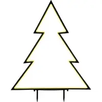 Luca Lighting Gartenstecker Weihnachtsbaum - Weihnachten Beleuchtung mit Timer und 8 Lichtmodi - Weihnachtsdeko aus schwarzem Metall - Weihnachtsschmuck für den Garten - L72 x H100 cm - Schwarz