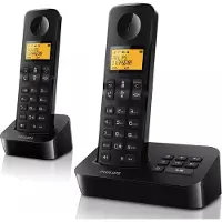 Philips Festnetztelefon D2652B/01 Dual Mit Anrufbeantworter Kurzwahl 1'6 Zoll Display 2 Mobilteile