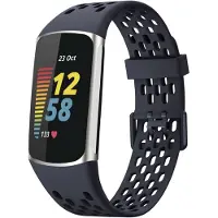 IMoshion Silikon-Sportarmband mit Löchern für Fitbit Charge 5 / 6 - Dunkelblau