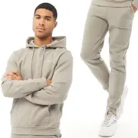 Crosshatch Herren Chelmere Hoodie und Jogginghose Set Dunkelgrau