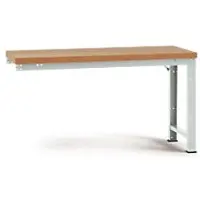 Manuflex Anbauwerkbank Profi Standard, Tischplatte Multiplex, 1250 x 700 mm, lichtgrau