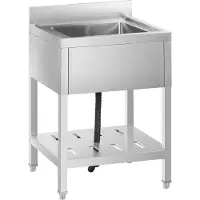 Royal Catering Gastrospüle mit Einzelbecken und Ablagefläche, 60 x 60 x 94 cm
