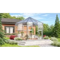 Pergart Vitavia, Gewächshaus-Pavillon "Juno 9000" inkl. Stahlfundament, aluminium eloxiert, 9,0 m², 3 mm ESG, 6 mm HKP