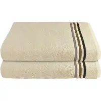 Schiesser Duschtücher "Skyline Color aus 100 % Baumwolle mit eleganter Streifenbordüre", (Set, 2 St., 2 Badetücher (70x140 cm), MADE IN GREEN by OEKO-TEX